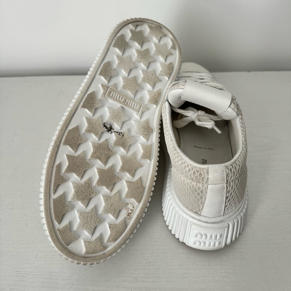 Miu Miu White Sneakers Sz 38/8 - Picture 7 of 9